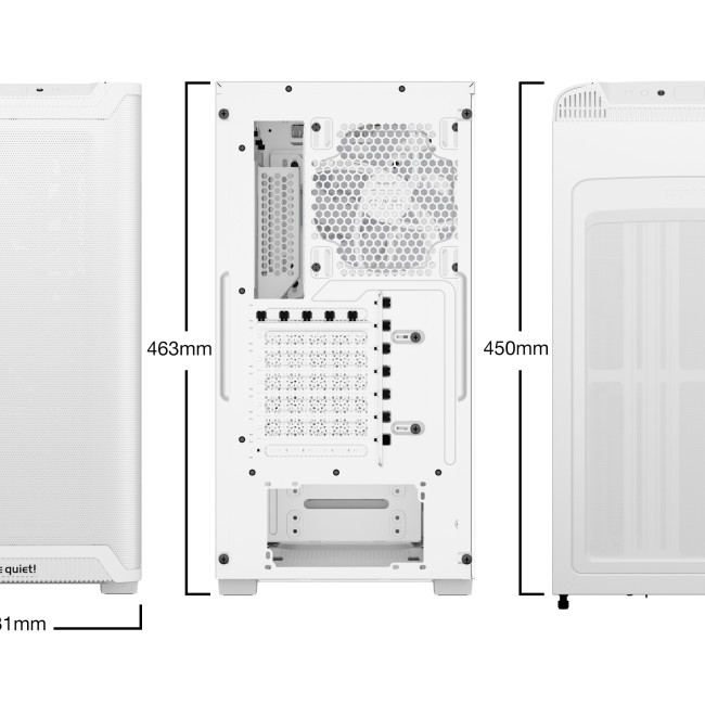 be quiet! Pure Base 501 LX Tempered Glass Mid Tower Gaming PC Case - White