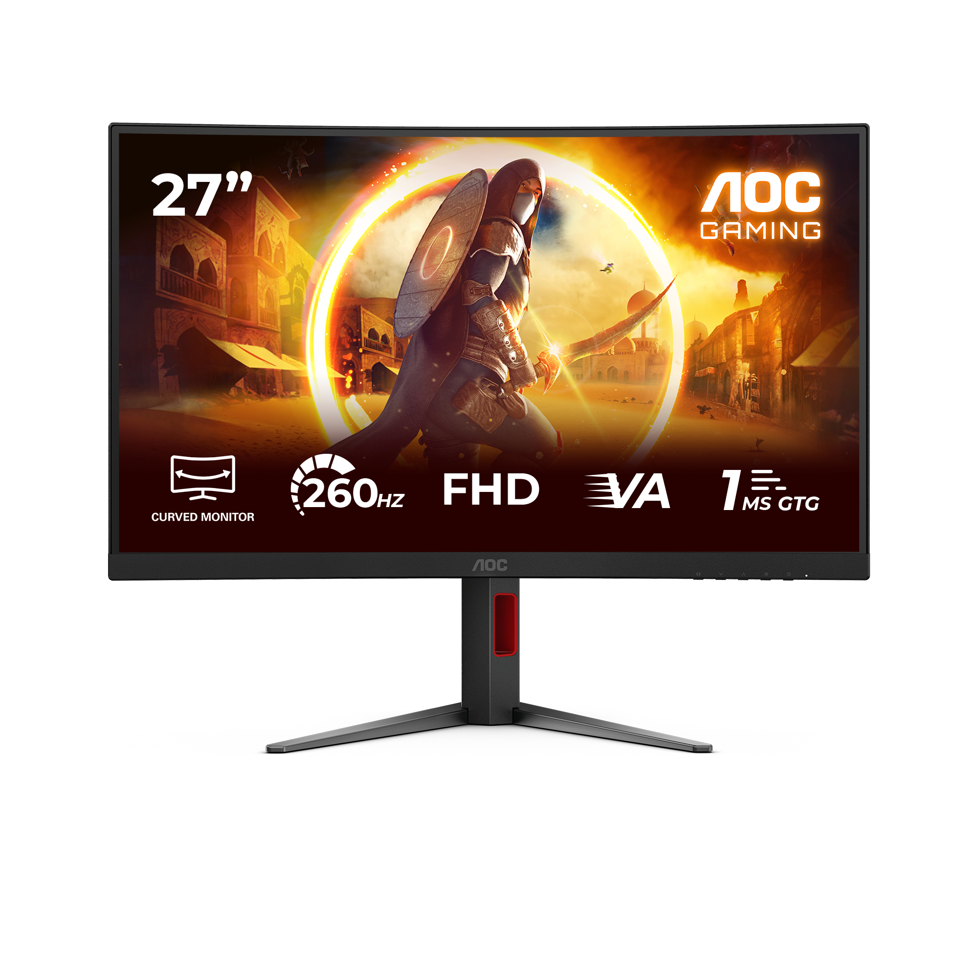 AOC C27G4Z2 27" Full HD Fast VA 260Hz 0.3ms Height Adjustable Curved Gaming Monitor