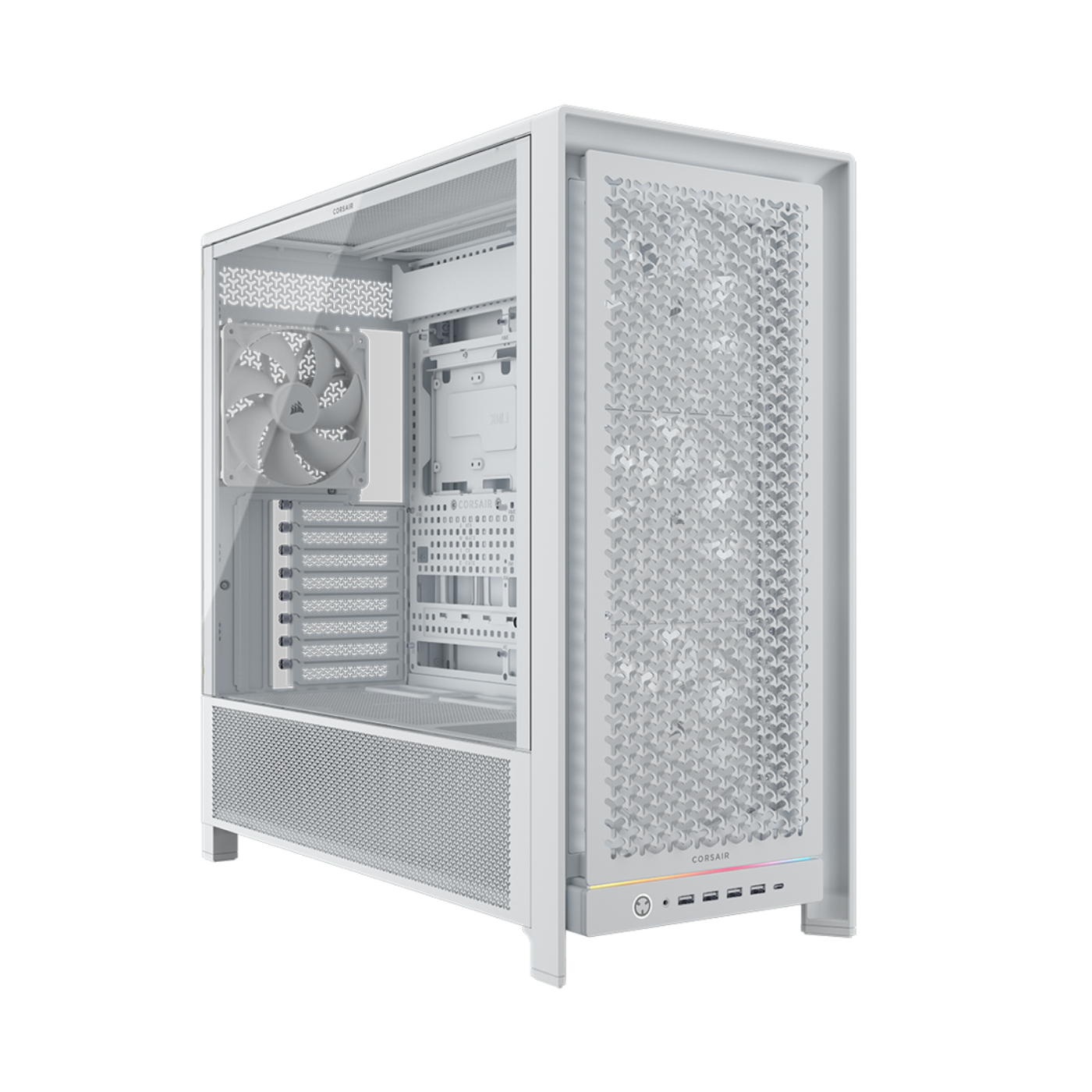 Corsair FRAME 5000D RS Tempered Glass Mid Tower Gaming PC Case - White