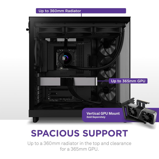 NZXT H6 Air Flow Tempered Glass Mid Tower Gaming PC Case