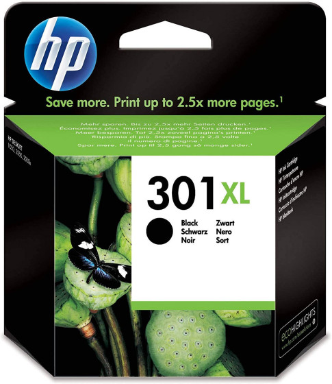HP 301XL ink cartridge 1 pc(s) Original High (XL) Yield Black 480 pages, 8ml 