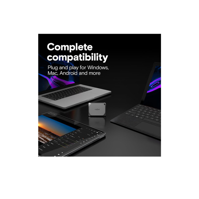 Crucial X9 Pro 1TB External USB 3.2 Gen2 Type-C Portable SSD - Grey