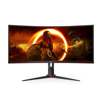AOC G2 CU34G2XP/BK 34" 3440 x 1440 UltraWide Quad HD VA 180 Hz 1 ms Curved Gaming Monitor