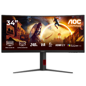 Refurbished AOC G4 CU34G4Z 34" Curved UWQHD 240Hz DisplayPort HDMI Gaming Monitor