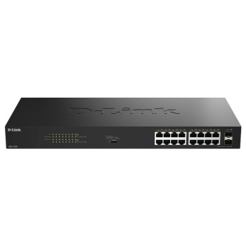 New Open Box D-LINK DGS-1018P 18-Port Gigabit Unmanaged PoE Switch Rack-mountable - Black