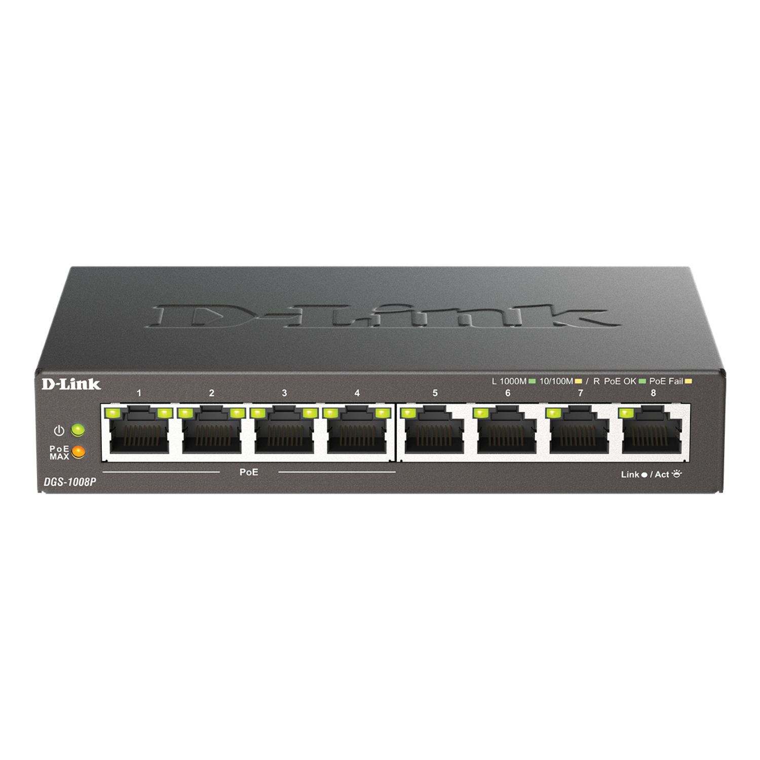 D-Link DGS Desktop Gigabit PoE Network Switch - 8-Port
