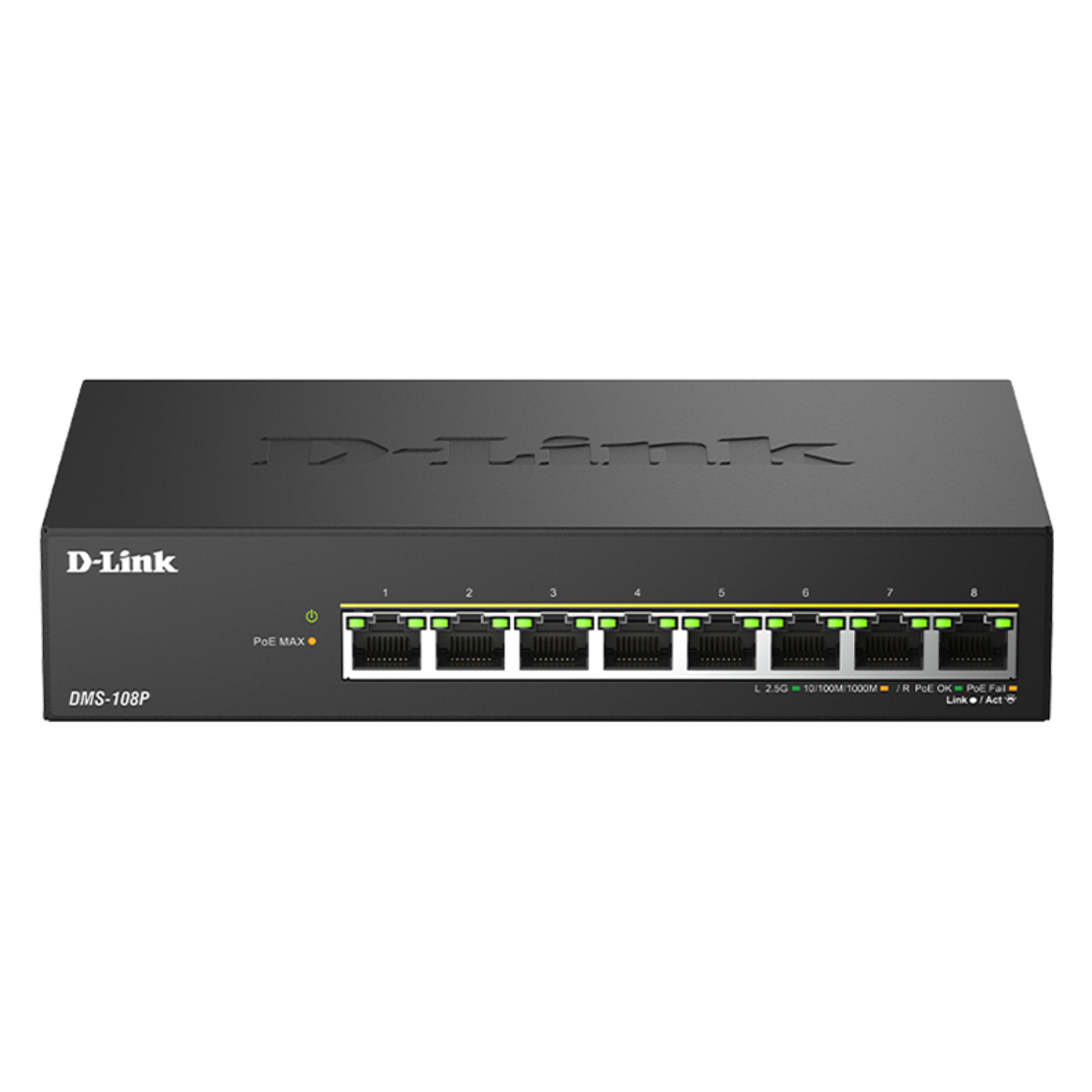 D-Link DMS Unmanaged Multi-Gigabit PoE Network Switch - 8-Port