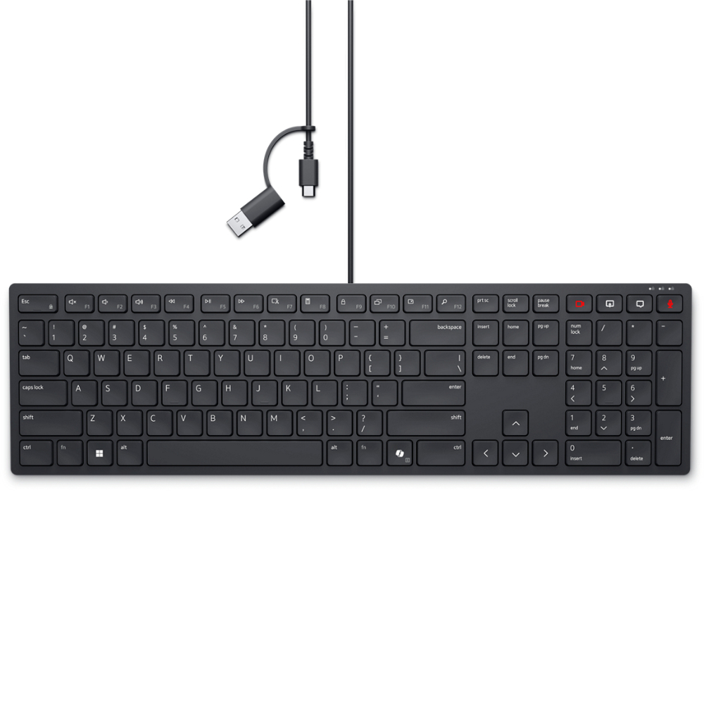 Dell Black Pro Kb525c Wired Collaboration Keyboard