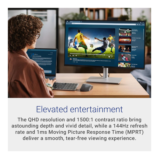 Dell S2725DS 27 QHD (2560x1440) Monitor, 100Hz, IPS, 4ms, 99% sRGB, Hoogteverstelling, Ingebouwde Luidsprekers, DisplayPort, 2x HDMI, 3 Jaar Garantie, Wit