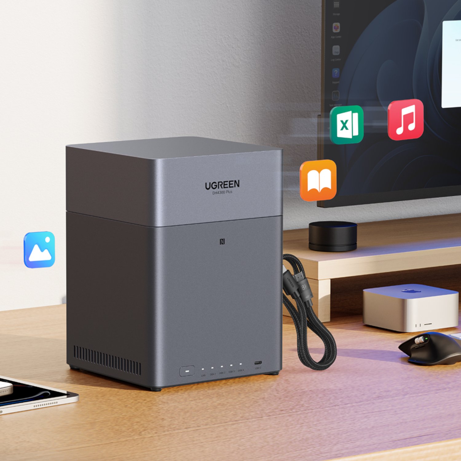 UGREEN NASync DH4300 Plus 4‑Bay NAS + HDMI
