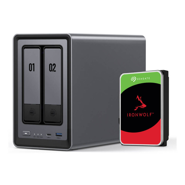 UGREEN NASync DXP4800 4-Bay-NAS  (Diskless) Includes 16TB (Seagate Ironwolf) Hard Drive Bundle