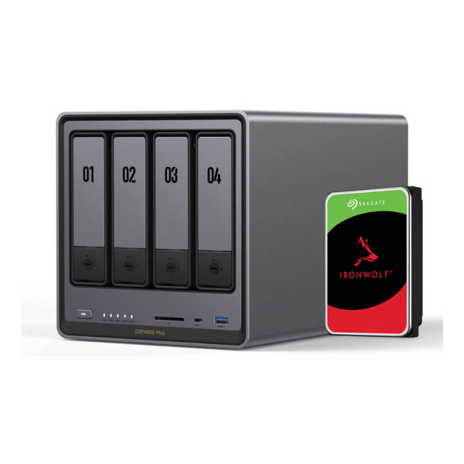 UGREEN NASync DXP4800 4-Bay-NAS  (Diskless) Includes 32TB (Seagate Ironwolf) Hard Drive Bundle