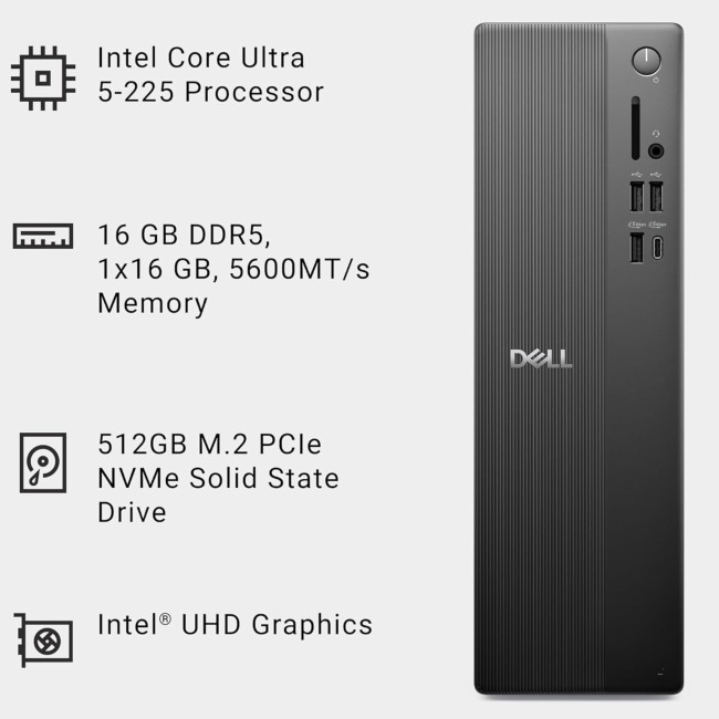 Dell Slim ECS1250 Intel Core i5-14400 8GB RAM 512GB SSD Windows 11 Pro Desktop PC