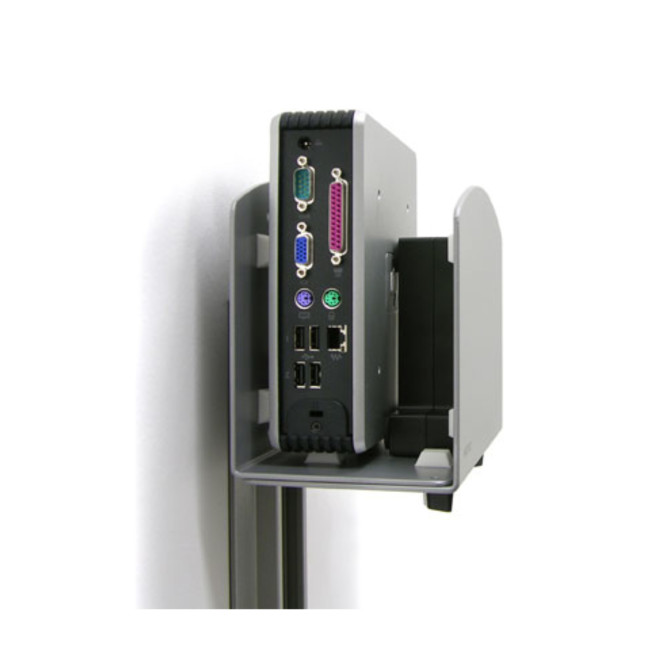 New Open Box Ergotron Vertical Universal CPU Holder Silver Computer Wall Mount