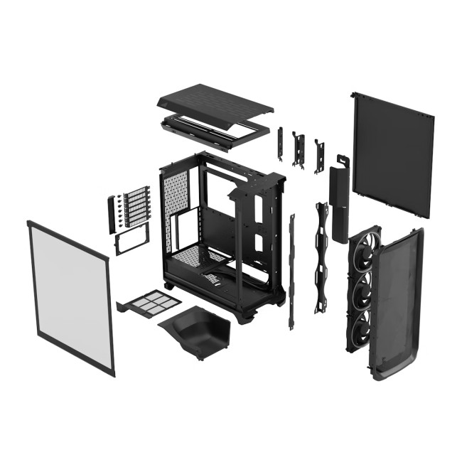 Fractal Design Meshify 3 Mid Tower Gaming PC Case - Black RGB TG Light Tint