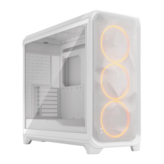 Fractal Design Meshify 3 XL Full Tower Gaming PC Case - White RGB TG Clear Tint