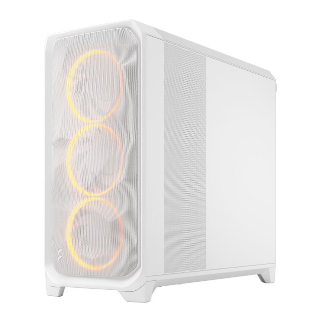 Fractal Design Meshify 3 XL Full Tower Gaming PC Case - White RGB TG Clear Tint