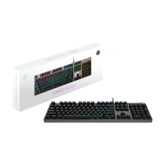 MSI Forge GK310 Red Switches Wired RGB Mechanical Gaming Keyboard - Black
