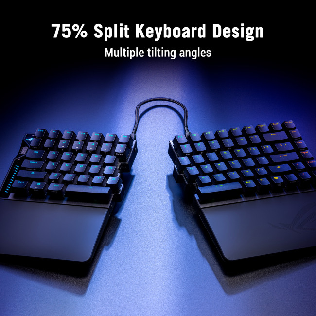 Refurbished ASUS ROG Falcata 75pc Split Gaming Keyboard with ROG HFX V2 Magnetic Switches