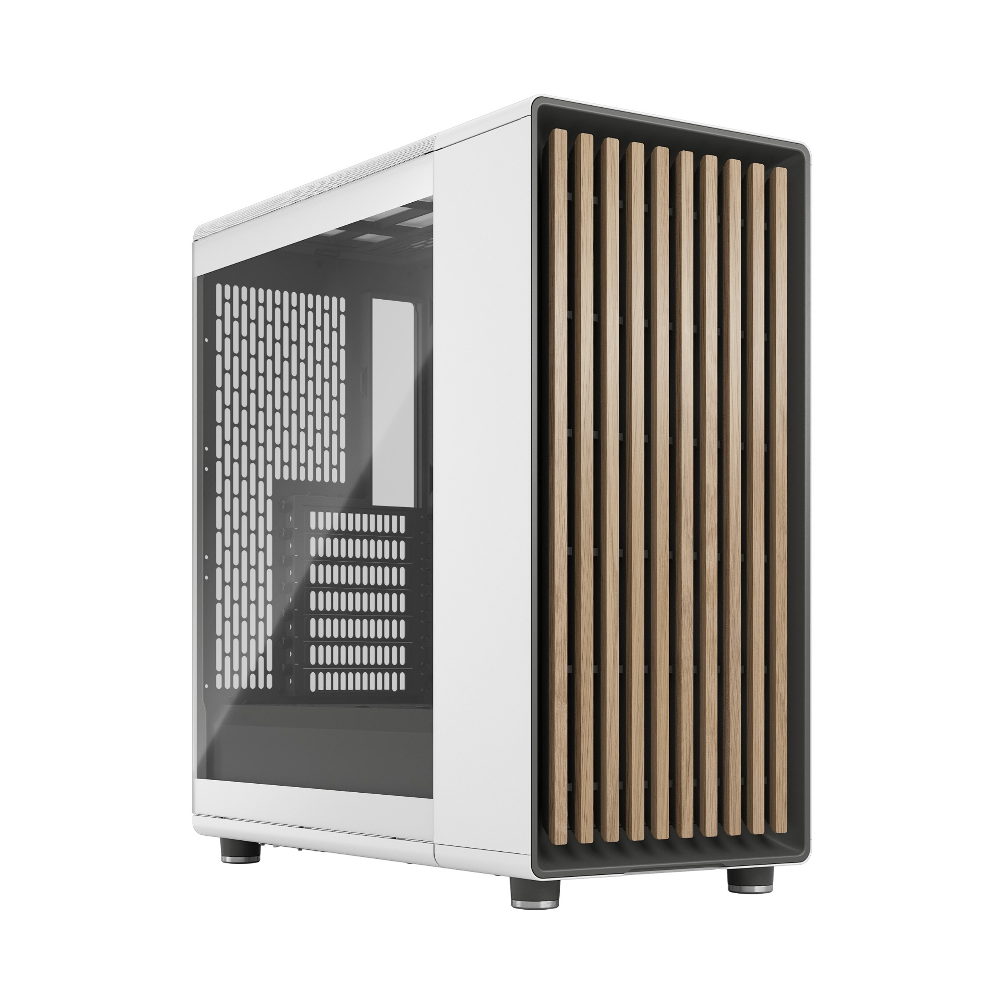 Fractal Design North Tempered Glass Mid-Tower ATX PC Case - Chalk White TG