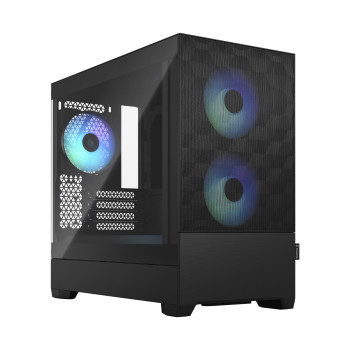 Fractal Design Pop Mini Air Tempered Glass Mini Tower Micro-ATX PC Case - RGB Black TG Clear