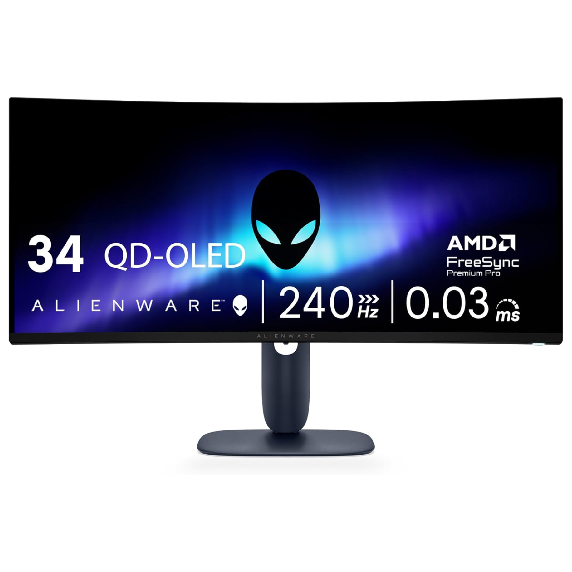 Refurbished Alienware AW3425DW 34" QD-OLED UWQHD 240Hz HDMI Curved Gaming Monitor