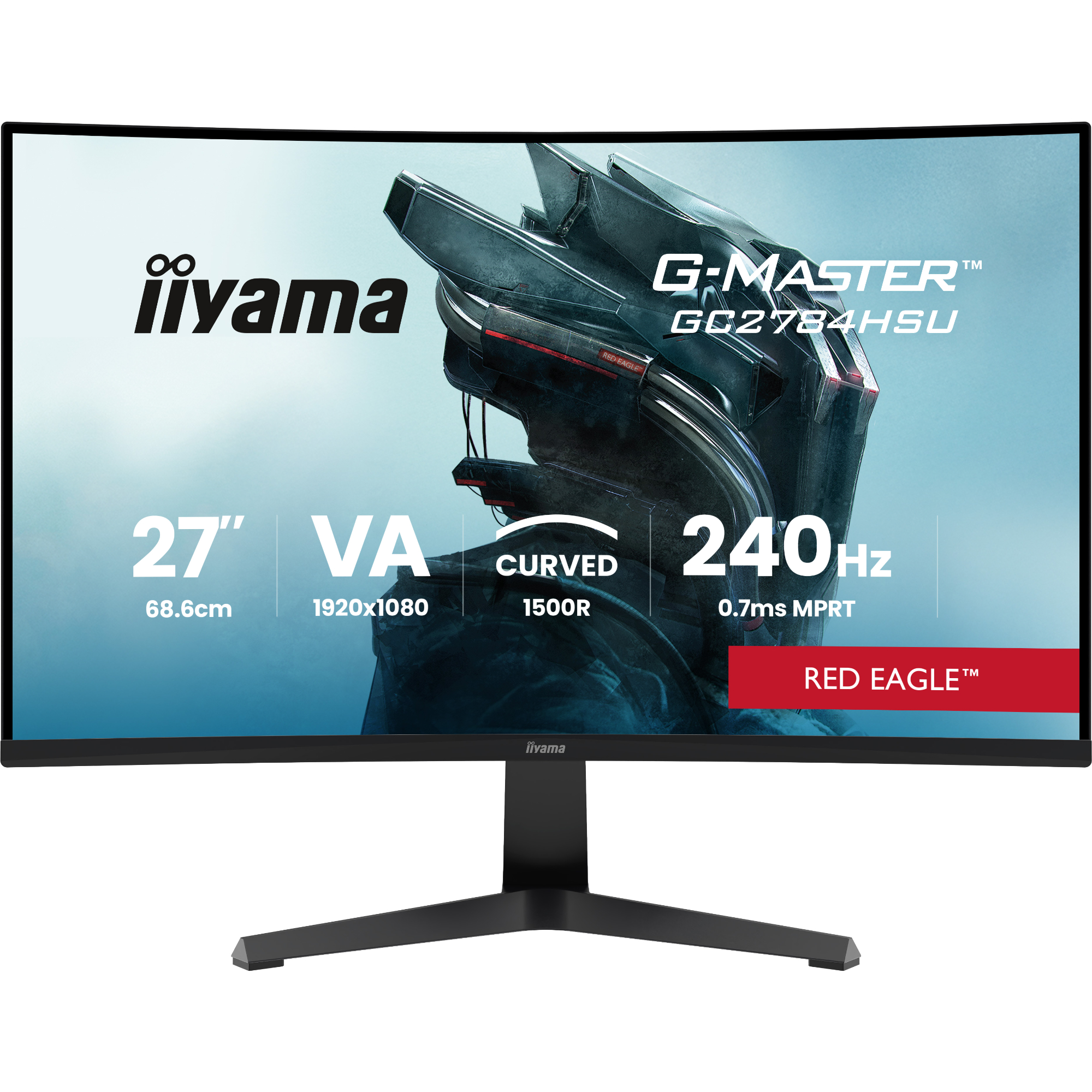 iiyama G-Master GC2784HSU-B1 27" Full HD VA 240Hz 0.7ms Curved Gaming Monitor with Speakers - Black
