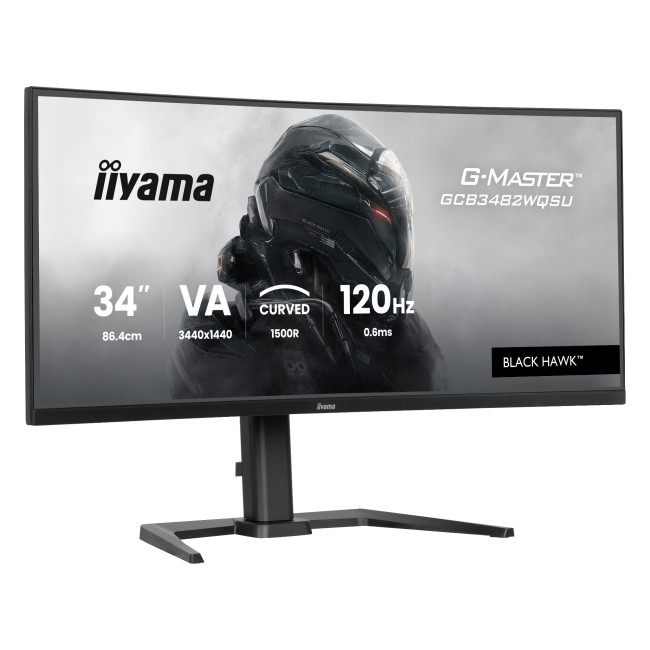 iiyama G-Master GCB3482WQSU 34" Curved Ultrawide QHD 120Hz 0.6ms Freesync Premium Gaming Monitor