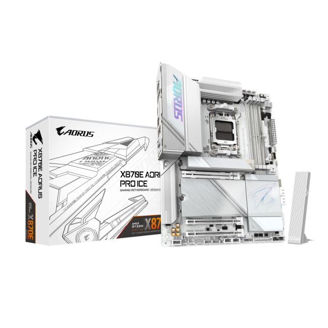 GIGABYTE X870E AORUS PRO ICE DDR5 ATX AMD Socket AM5 Motherboard - White