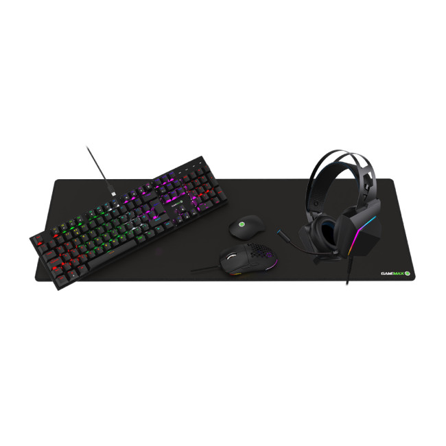 GameMax Pulse 4-in-1 Mechanical Keyboard Mouse Headset Mouse Pad Combo Kit