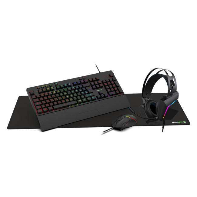GameMax Pulse 4-in-1 Pro Keyboard Mouse Headset Mouse Pad Combo Kit