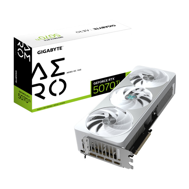 GIGABYTE GeForce RTX 5070 Ti AERO 16GB OC Graphics Card - White