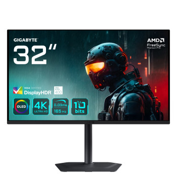 Refurbished Gigabyte MO32U 32" QD-OLED UHD 4K 165Hz 0.03ms Height Adjustable Gaming Monitor with Speakers