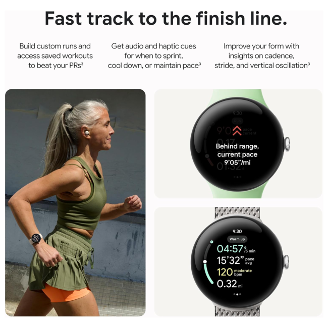 Google Pixel Watch 3 45mm Qualcomm Cortex M33 32GB Wifi Black Smartwatch with Additional Bands Bundle