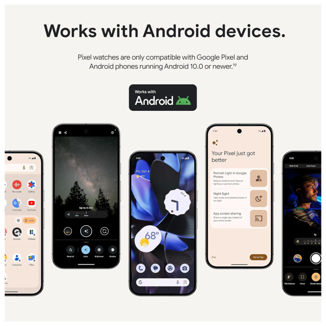 Google Pixel Watch 3 45mm Qualcomm Cortex M33 32GB Wifi Black Smartwatch with Additional Bands Bundle