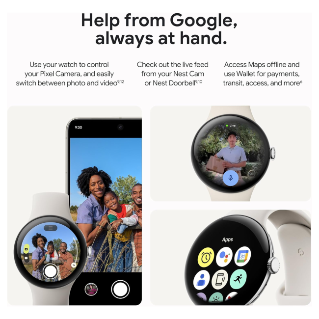 Google Pixel Watch 3 45mm Qualcomm Cortex M33 32GB Wifi Black Smartwatch with Additional Bands Bundle