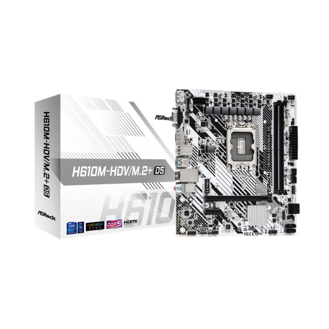 Asrock H610M-HDV/M.2+ D5 Intel H610 DDR5 Micro-ATX Socket LGA 1700 Motherboard