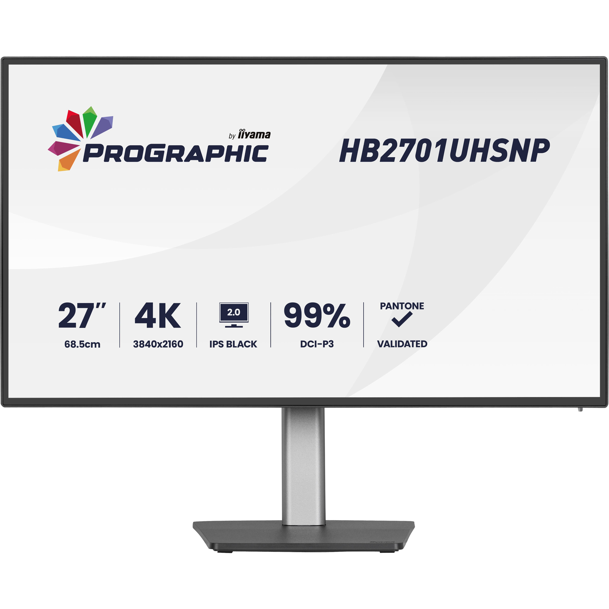 iiyama ProGraphic HB2701UHSNP-B1 27" 4K Ultra HD IPS Black 60Hz 4ms USB-C Height Adjustable Monitor with Speakers - Matte Black