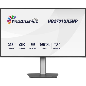 iiyama ProGraphic HB2701UHSNP-B1 27" 4K Ultra HD IPS Black 60Hz 4ms USB-C Height Adjustable Monitor with Speakers - Matte Black