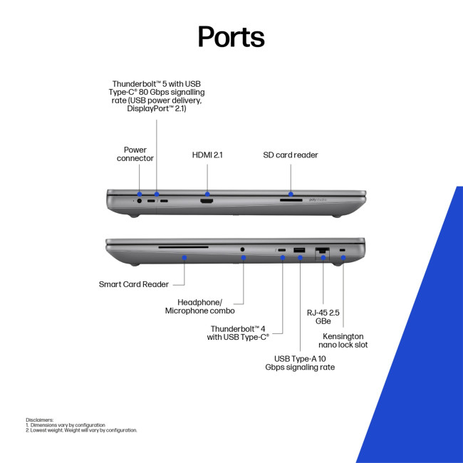 HP ZBook Fury G1i 98M05ET Data Science AI Mobile Workstation Intel Core Ultra 7 255HX 32GB RAM 1TB SSD RTX PRO 2000 8GB 18" WQXGA Windows 11 Pro Laptop