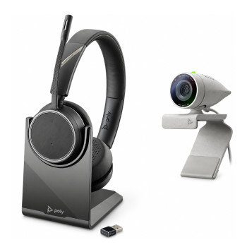 Poly Studio P5 Webcam with Voyager 4220 UC Wireless Headset