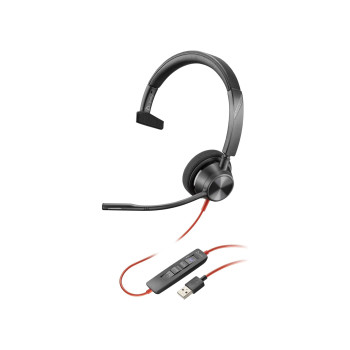 Refurbished HP Poly Blackwire 3310-M On-Ear USB-C Wired Headset Certified for Microsoft Teams