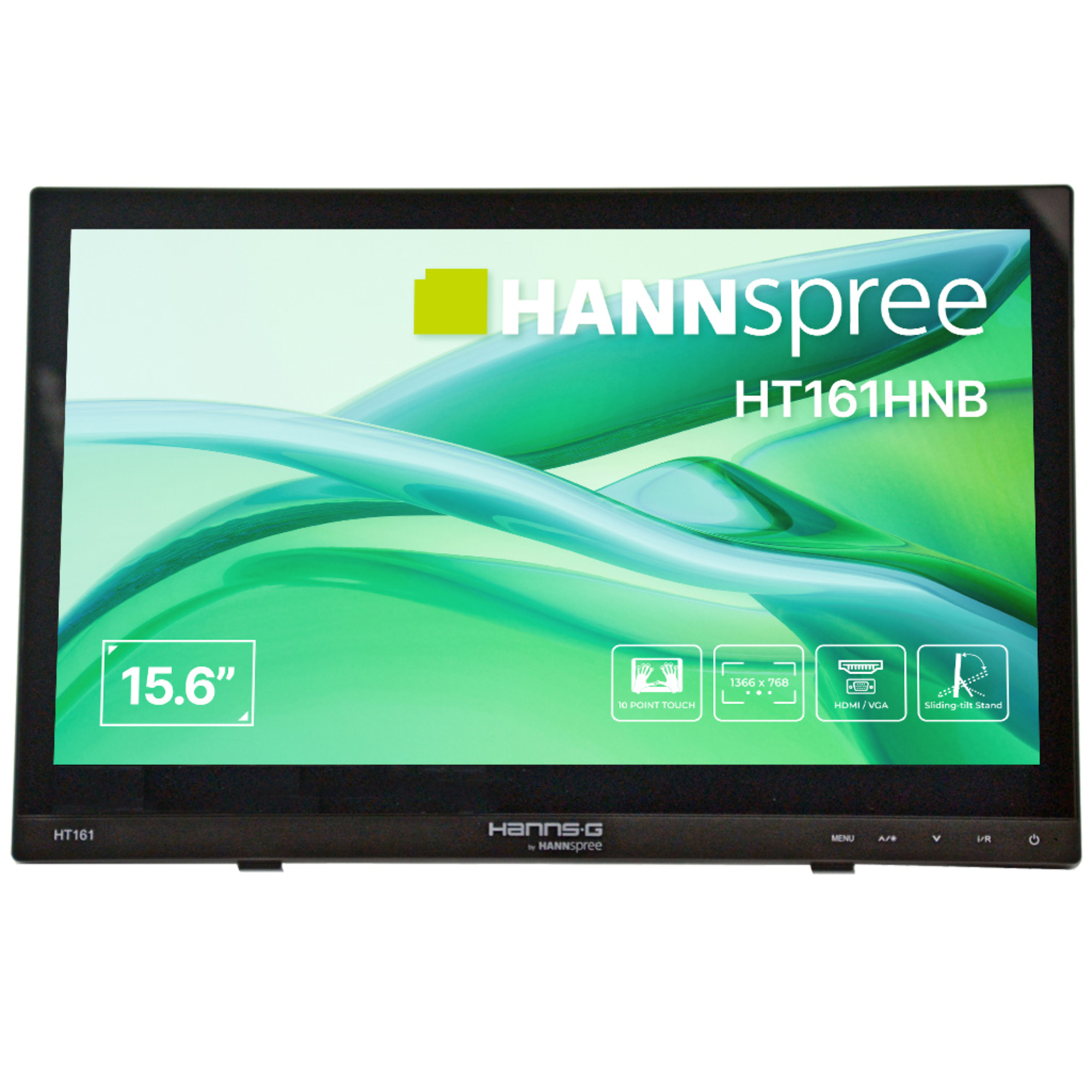 HANNspree HT161HNB 15.6" WXGA LED Ergonomic Smart Adjustable Stand 10-Point TouchScreen Monitor with Speakers