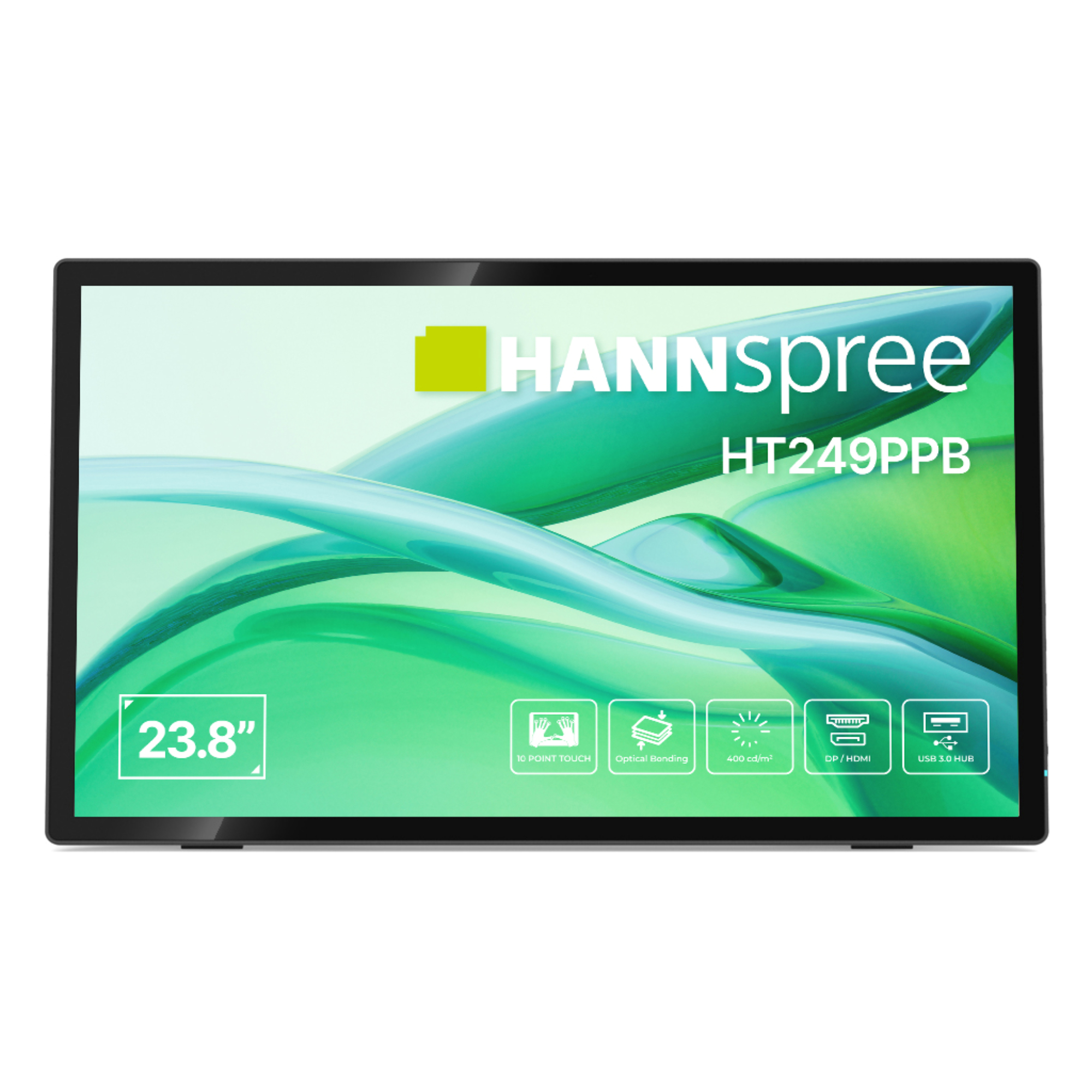HANNspree HT249PPB 23.8" Full HD ADS Smart Adjustable Stand 10-Point TouchScreen Monitor with Speakers
