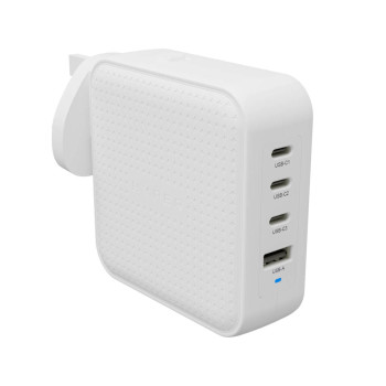 Hyper HyperJuice 100W USB-C GaN Safety Tested Travel Charger With 4 Ports - White