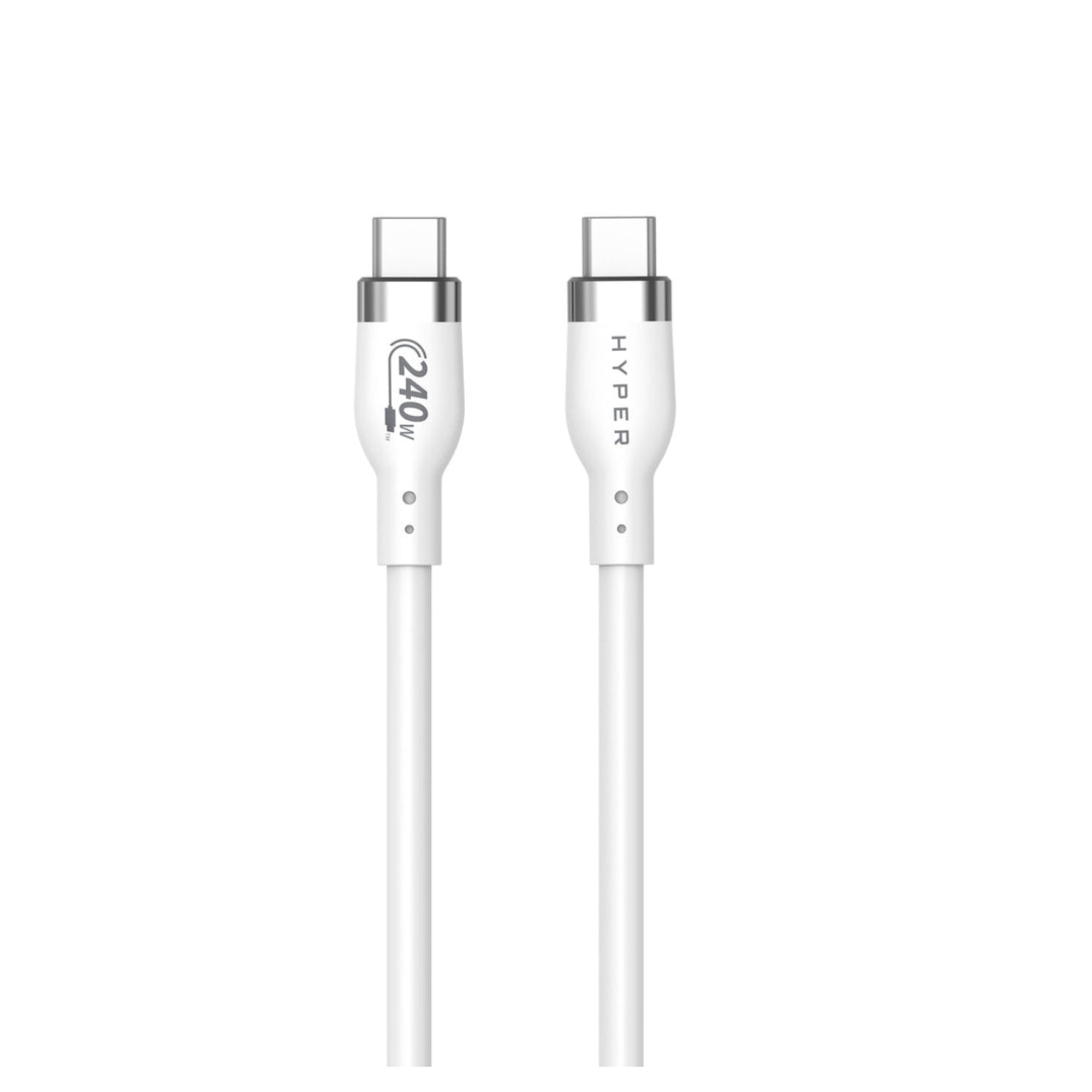 Hyper White Hyperjuice 240W Silicon Usb-C To Usb-C Cable 6 Feet