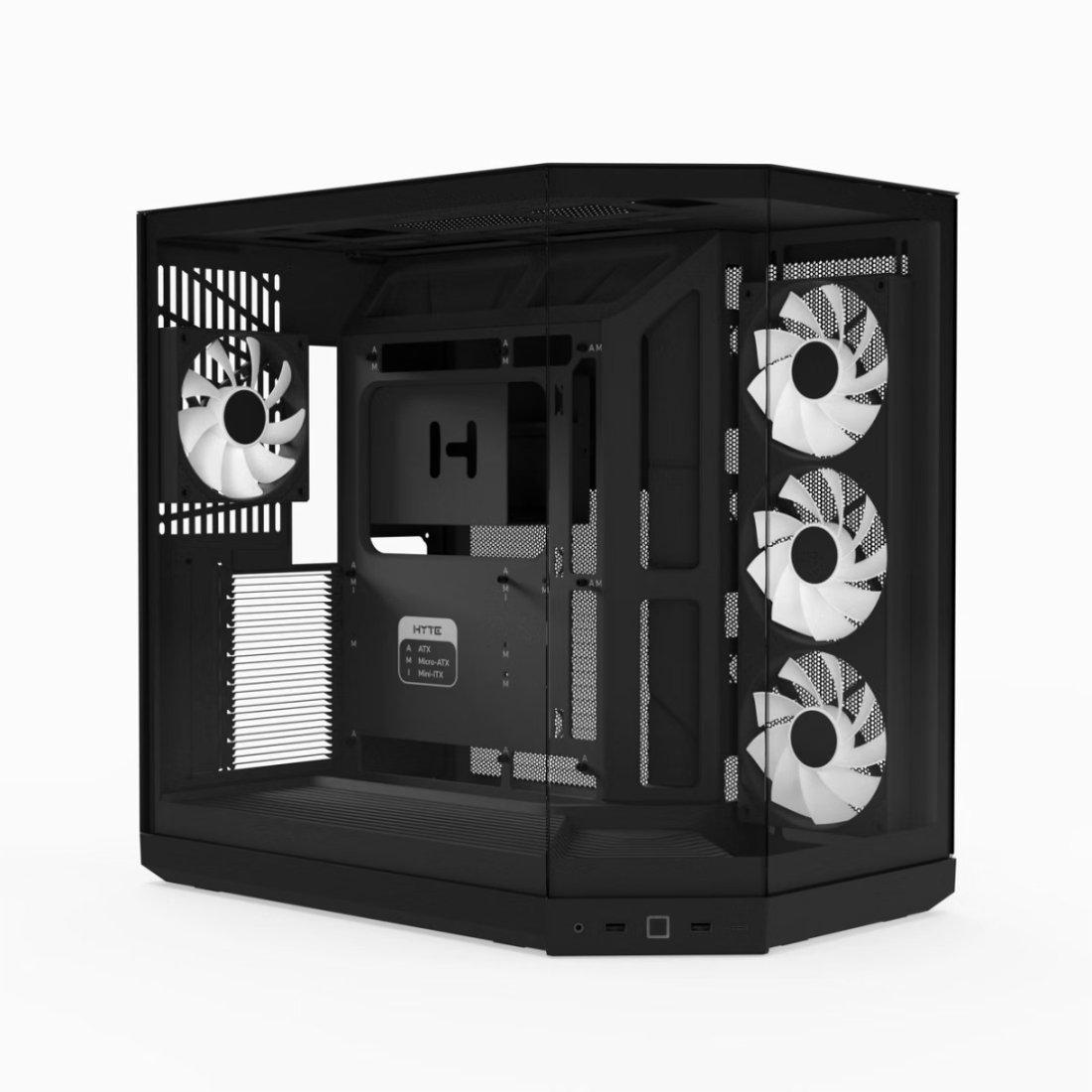 HYTE Y50 RGB Panoramic Tempered Glass Mid-Tower ATX Gaming PC Case - Pitch Black