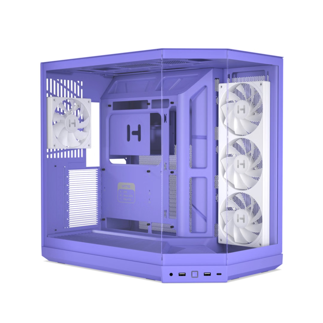 HYTE Y50 RGB Panoramic Tempered Glass Mid-Tower ATX Gaming PC Case - Taro Milk