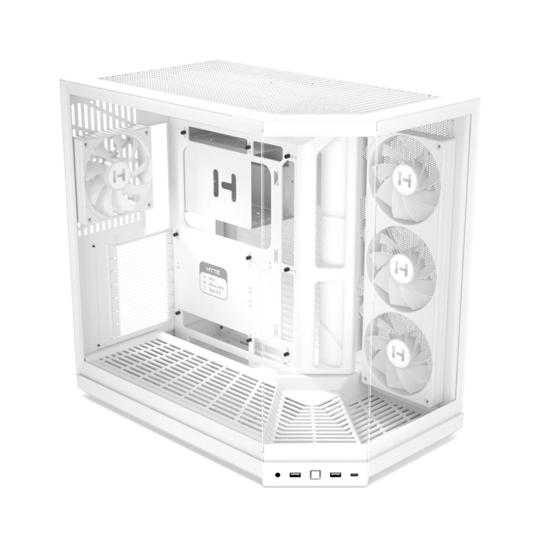 HYTE Y50 RGB Panoramic Tempered Glass Mid-Tower ATX Gaming PC Case - Snow White