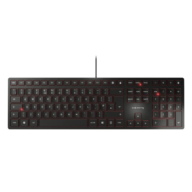 Cherry KC 6000 Slim Ultra Flat USB Wired Keyboard - Black